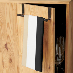 Beige Black Abstract Stripe Kitchen Towel