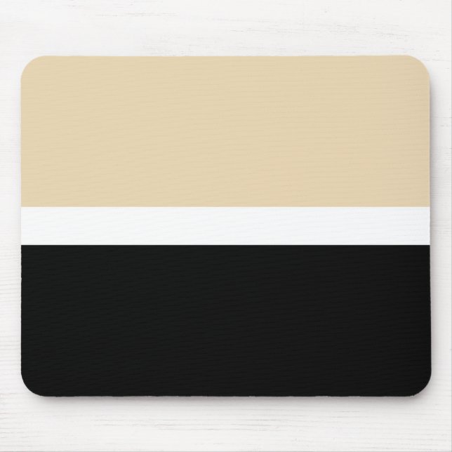 Beige Black Abstract Stripe Mouse Pad (Front)