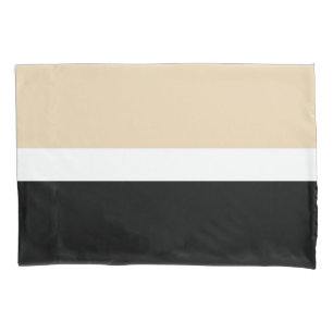 Beige Black Abstract Stripe Pillowcase