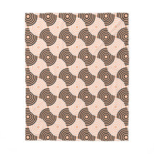 Beige Black Circle Ring Art-Deco Retro 60s Pattern
