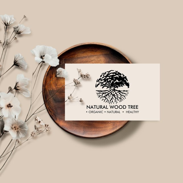 Beige black Forest tree Business Card (Creator Uploaded)