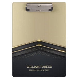 Beige & Black Gold Arrow Clipboard