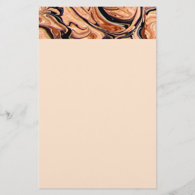 Beige Black Marble Abstract Pattern Background Stationery (Front)