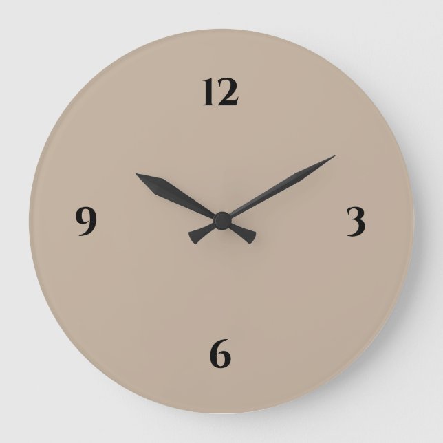 Beige & Black Minimalist Large Clock (Front)