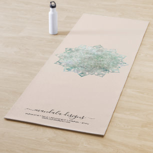 Beige black two sided Mandala Yoga Mat