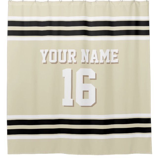 Beige Black White Stripes Sports Jersey (Front)