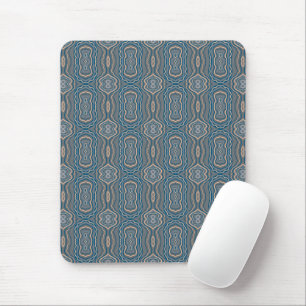 Beige Blue And Grey Alternating Pattern Design  Mouse Pad