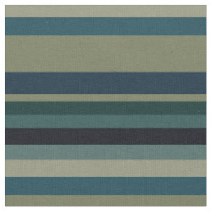 Beige, Blue, green and black stripes Fabric