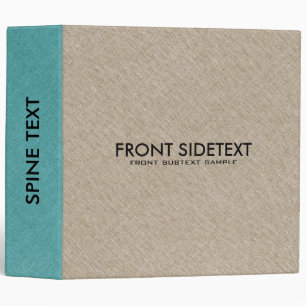 Beige & Blue-Green Linen Burlap Texture Binder