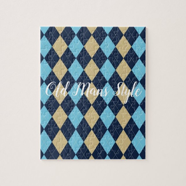 Beige Blue Plaid Jigsaw Puzzle Daisy (Vertical)