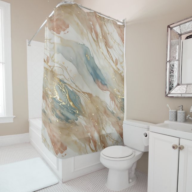 Beige & Blue Watercolor Abstract Marble (In Situ)