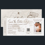Beige Boarding Pass Destination Wedding Fiji Map Invitation<br><div class="desc">Beige Boarding Pass Destination Wedding Fiji Map Invitation. Matching items available.</div>