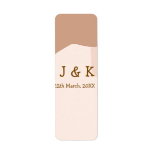 Beige boho curvy orange wedding name date