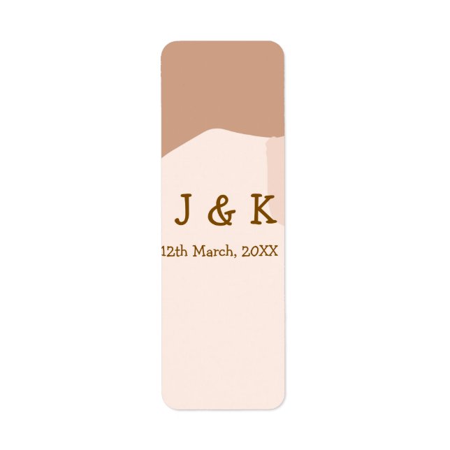Beige boho curvy orange wedding name date (Front)