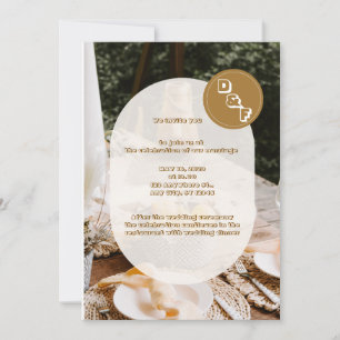 Beige Boho Wedding Brunch Invitation 
