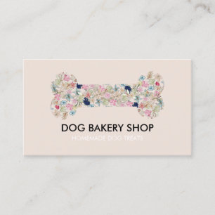 Beige Bone Homemade Dog Treats Business Card