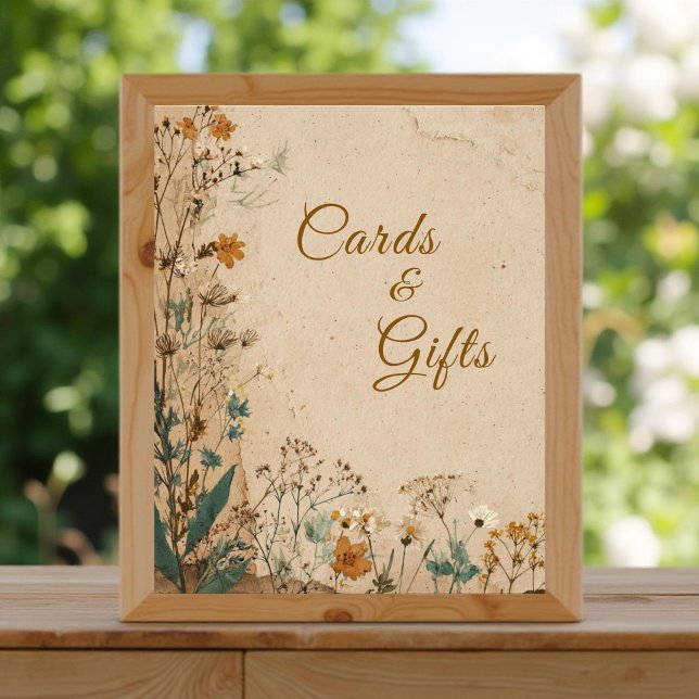 Beige Border Rustic Boho Wildflower Wedding Sign (Creator Uploaded)