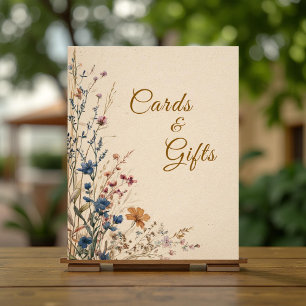 Beige Border Rustic Boho Wildflower Wedding Sign