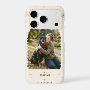 Beige Botanical Personalized Dog Photo Easy Custom