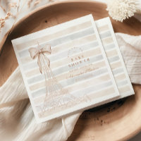 Beige Bow Bonjour Bebe Baby Shower