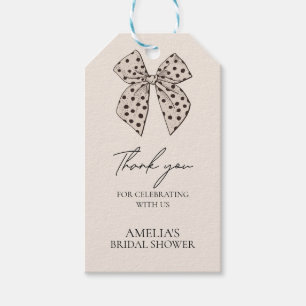 Beige bow She'sTying the Knot Bridal Shower  Gift Tags