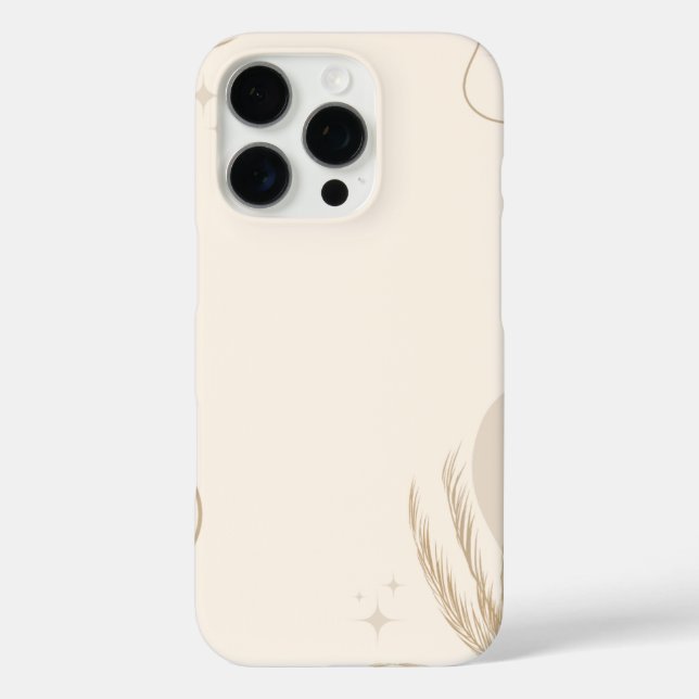 Beige Brown Aesthetic Floral Linktree Background | Case-Mate iPhone Case (Back)
