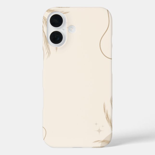 Beige Brown Aesthetic Floral Linktree Background | Case-Mate iPhone Case (Back)