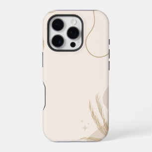 Beige Brown Aesthetic Floral Linktree Background   iPhone 16 Pro Case