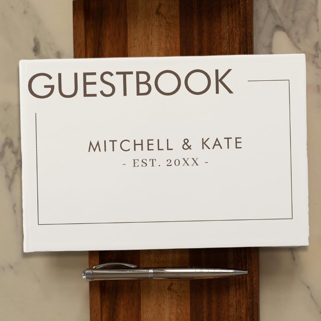 Beige Brown Border Simple Wedding Guest Book (Beige Brown Border Simple Wedding Guest Book
)