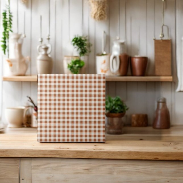 Beige Brown Buffalo Plaid Holiday Tile (Creator Uploaded)
