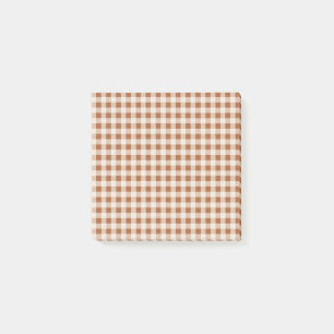 Beige Brown Buffalo Plaid Rustic Reminders Post-it Notes