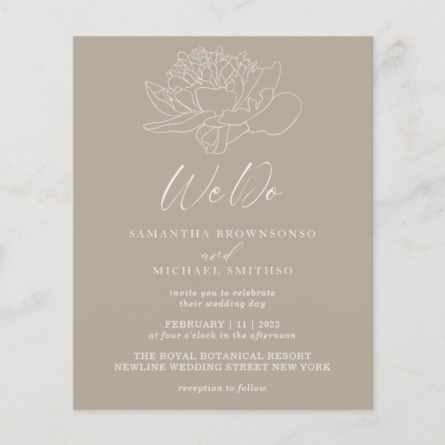 Beige Brown Dandelion Botanical Budget We Do Flyer (Front)