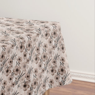 Beige brown flowers pattern on tiger background re tablecloth