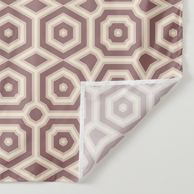 beige brown geometric pattern art deco tapestry (Detail)
