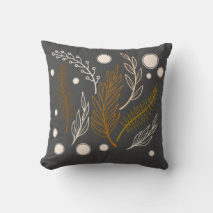 Beige Brown Grey Simple Throw Pillow
