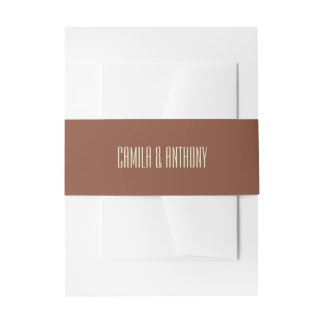 Beige Brown Invitation Belly Band