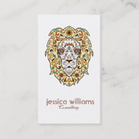 Beige & Brown Lion Head Sugar Skull