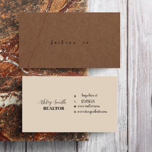 Beige brown personalized  business card