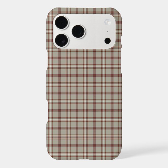 Beige Brown Plaid Classic Pattern iPhone Case (Verso)
