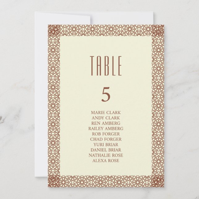 Beige Brown Rustic Islamic Geometric Single Border Invitation (Front)