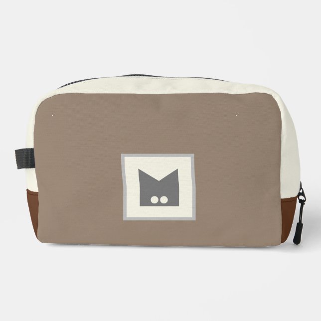 Beige brown stylish accessory cosmetic Toilet bag (Front)