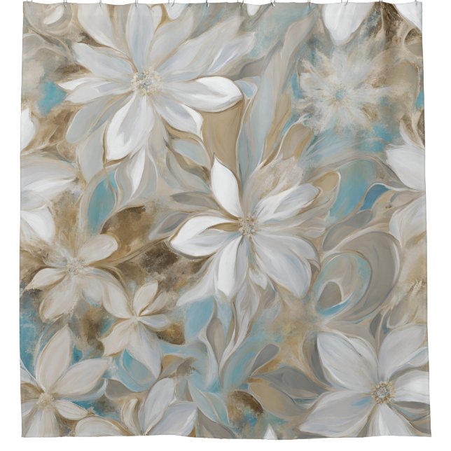 Beige Brown Teal Blue Floral (Front)