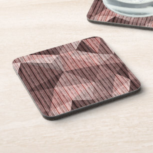 Beige, brown textured polygonal coaster