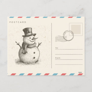 Beige Brown Vintage Christmas Photo  Holiday Postcard