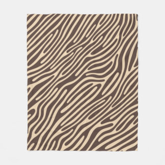 beige brown zebra strip fleece blanket