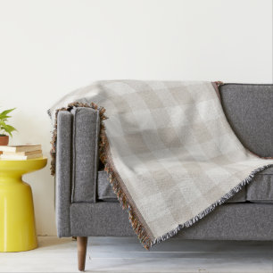Beige Buffalo Check   Modern Farmhouse Throw Blanket