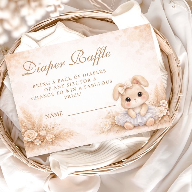 Beige Bunny Floral Diapper Raffle Enclosure Card (Creator Uploaded)