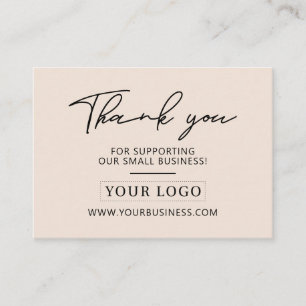 Beige   Business Logo Thank you Product Care Card