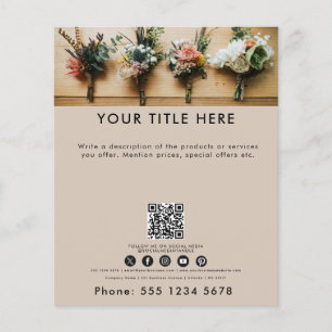 Beige Business Photo Banner QR Code Social Media  Flyer