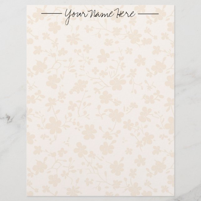 Beige Calico Personalized Letterhead (Front)